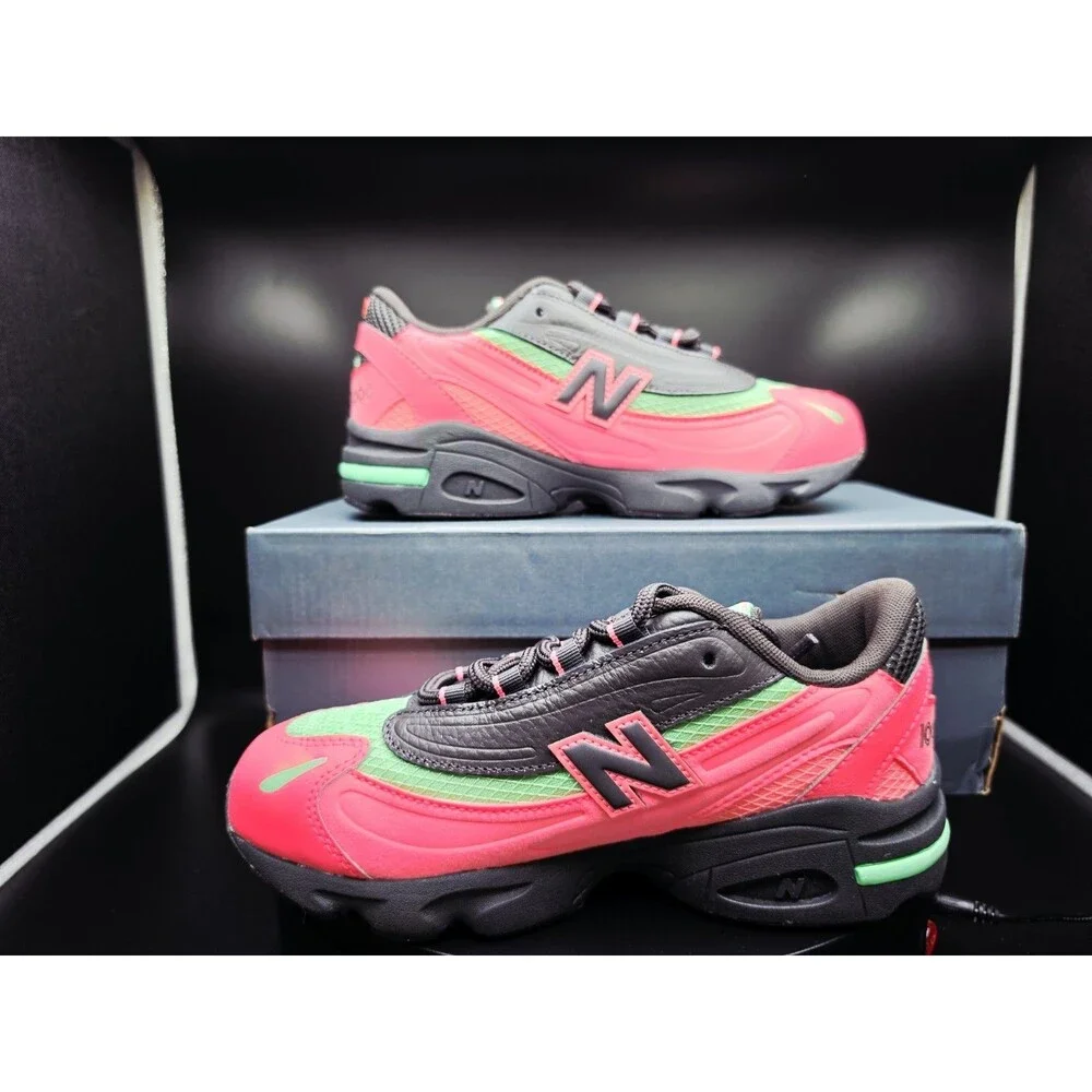 New Balance 1000 Unisex Kids  Low Top Lace-Up Pink/Black/Green US 4Y/5.5 Women